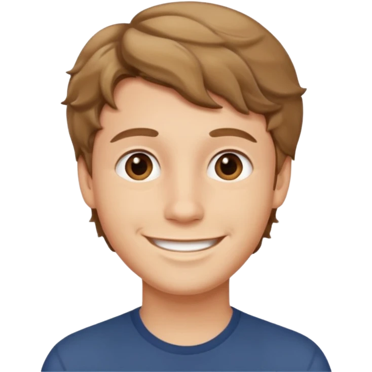 Rapaz jovem com cabelo castanho claro ondulado e curto emoji