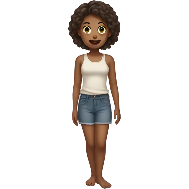 A barefoot girl emoji