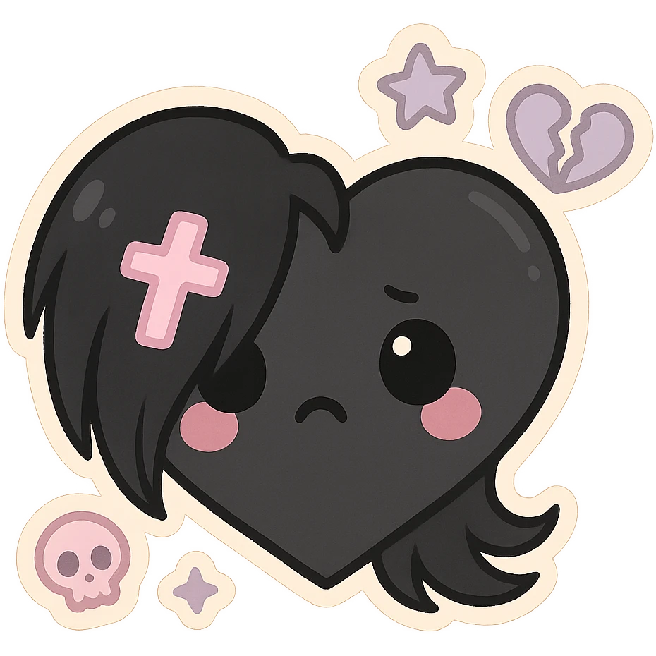 pastel emo black object   emoji