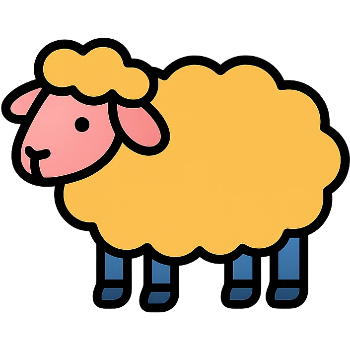sheep icon with color outline emoji