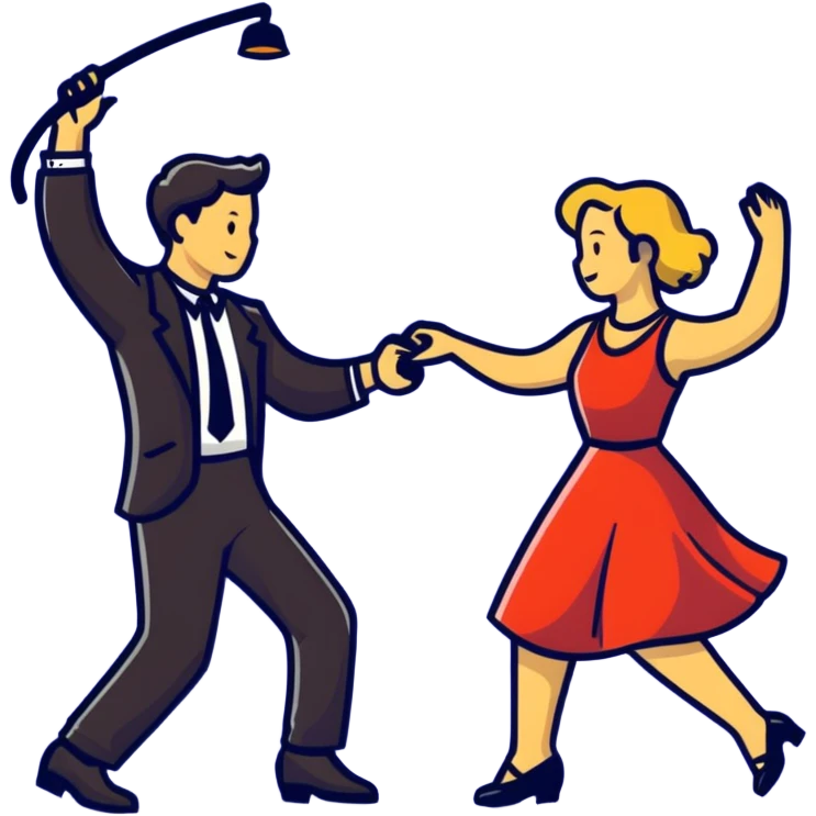 Swing dance couple emoji