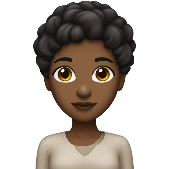 Black girl with black hair and Brown eyes  emoji