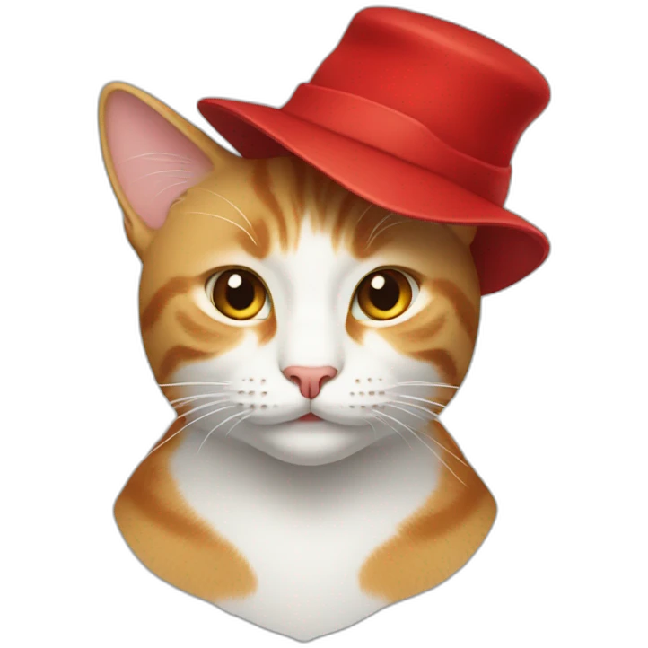 Cat with a red hat emoji