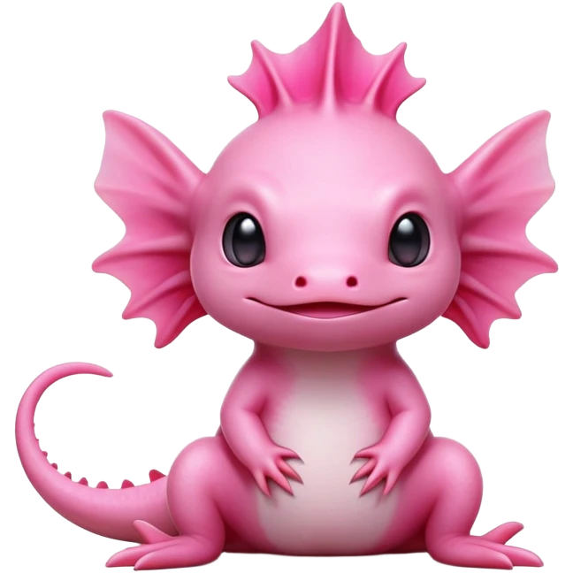 cinematic-[axolotl]-realistic-full-body-sitting-emoji,-head-tilted-dramatically,-pink skin,-simplified-yet-realistic-focused-features,-highly-detailed,-glowing-with-an-almost-sarcastic-glow emoji