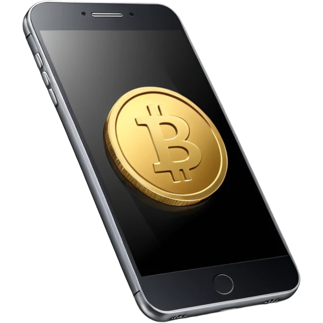 smartphone with a play button and a coin symbol emoji