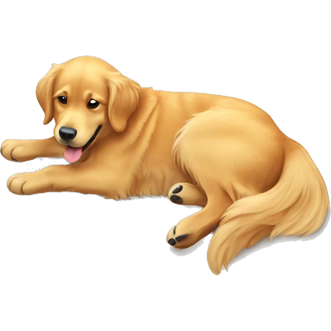 golden retriever laying on its back emoji