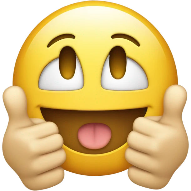 Smiley face with two thumbs up emoji