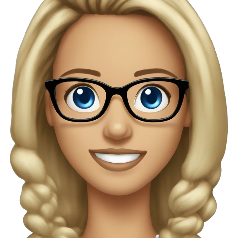Caucasian Jessica alba with glasses and blue eyes  emoji