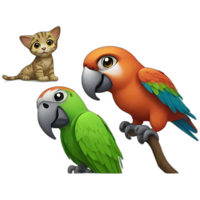 Parrot with cat emoji