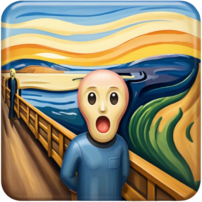 Edvard munch The Scream painting with SPAM  landscape  emoji