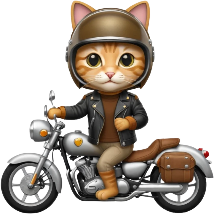 cat riding motorcycle emoji
