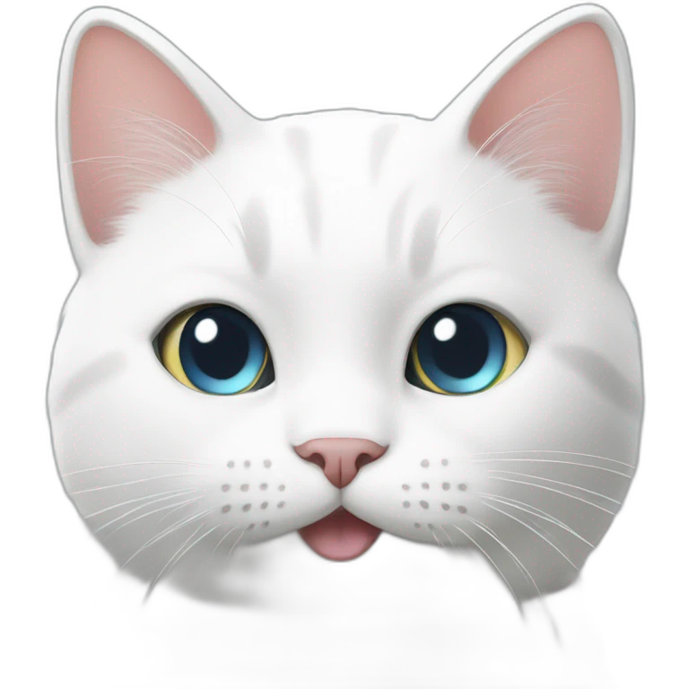 White cat gives a thumbs up emoji