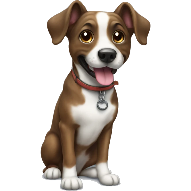 playful dog enjoying the outdoors brindle emoji