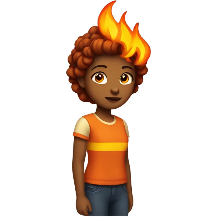 a girl with fire in her hair emoji