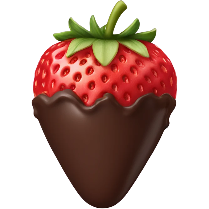 Chocolate dipped strawberry  emoji