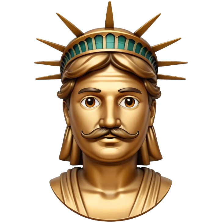 bıyıklı özgürlük heykeli emoji