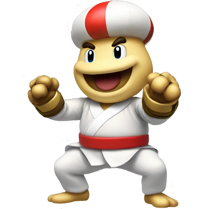 super mario brother`s TOAD playing taekwondo emoji