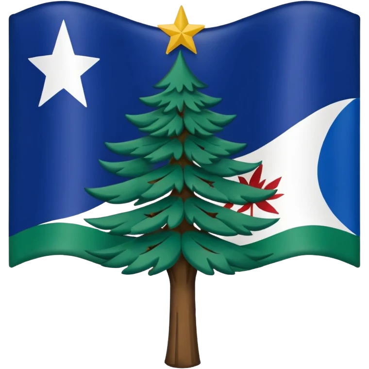 Maine flag, star and tree emoji