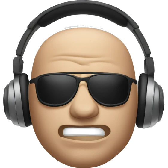Stone cold face with headphones emoji