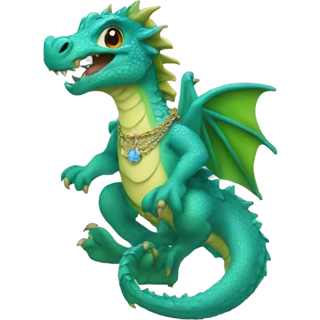Water dragon wearing a necklace emoji