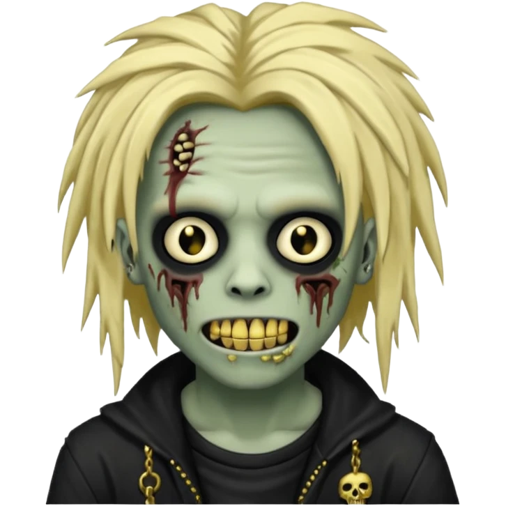 zombie emo boy emoji with dreads and gold grillz emoji