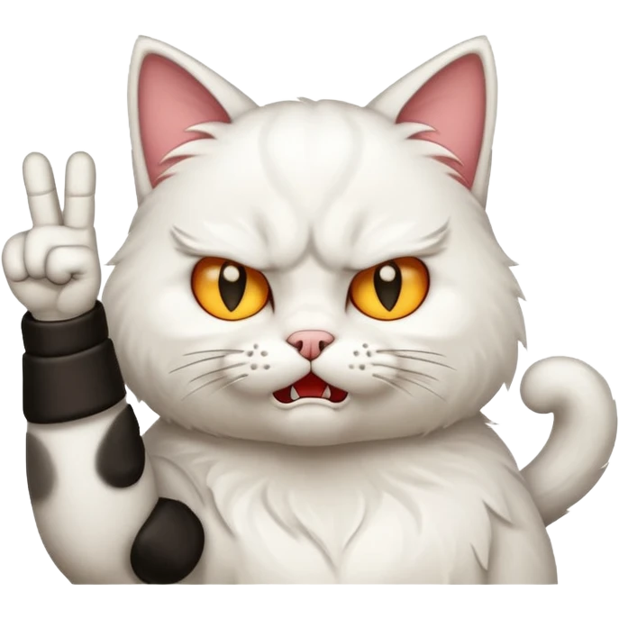 Orta parmak çeken kedi emoji