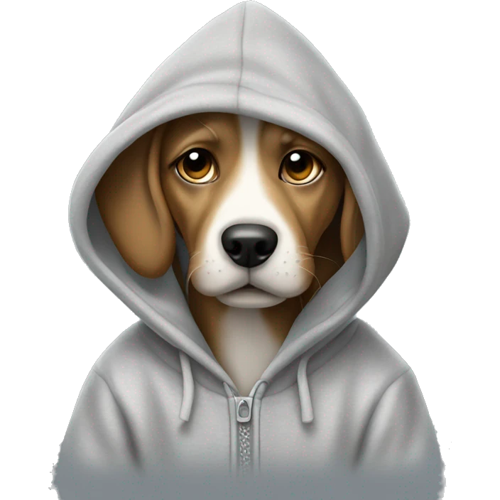 Dog wearing a hoodie ￼ emoji