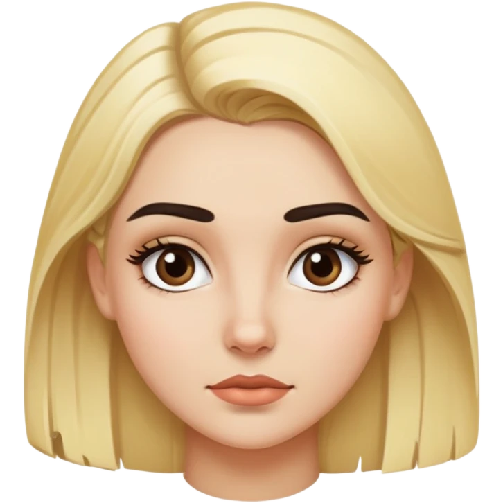 Blonde girl with thick dark eyebrows emoji
