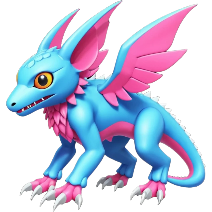  exotic futuristic modern cyber-Fakémon-Digimon-Trico-creature emoji