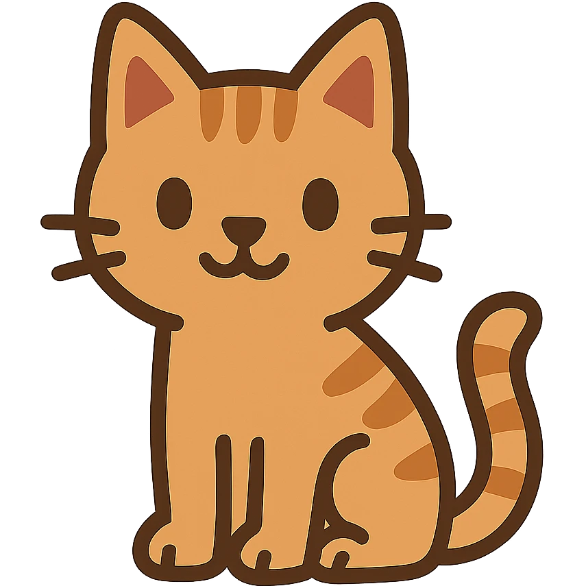 flat toon style cat emoji