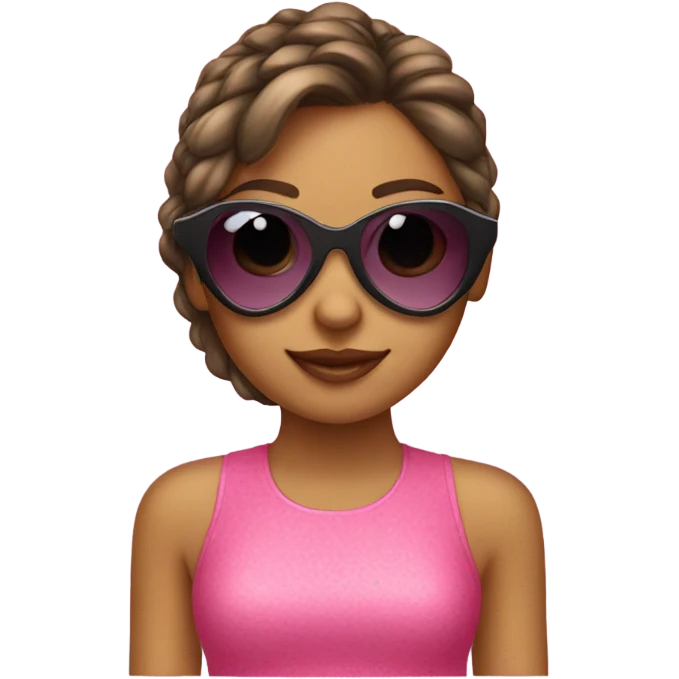 Girl with heart sunglasses  emoji