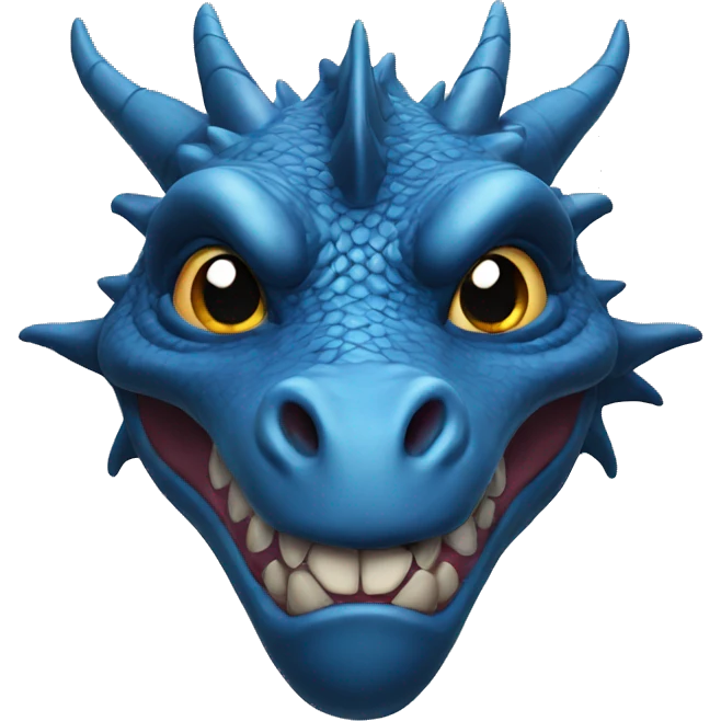 Blue dragon head realistic emoji