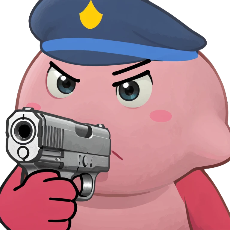 Kirby with gun emoji