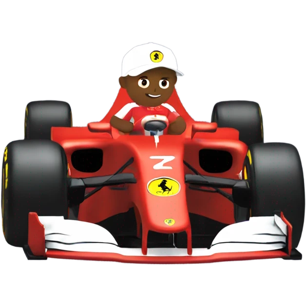 Hamilton wearing a Ferrari top and in a Ferrari f1 car  emoji