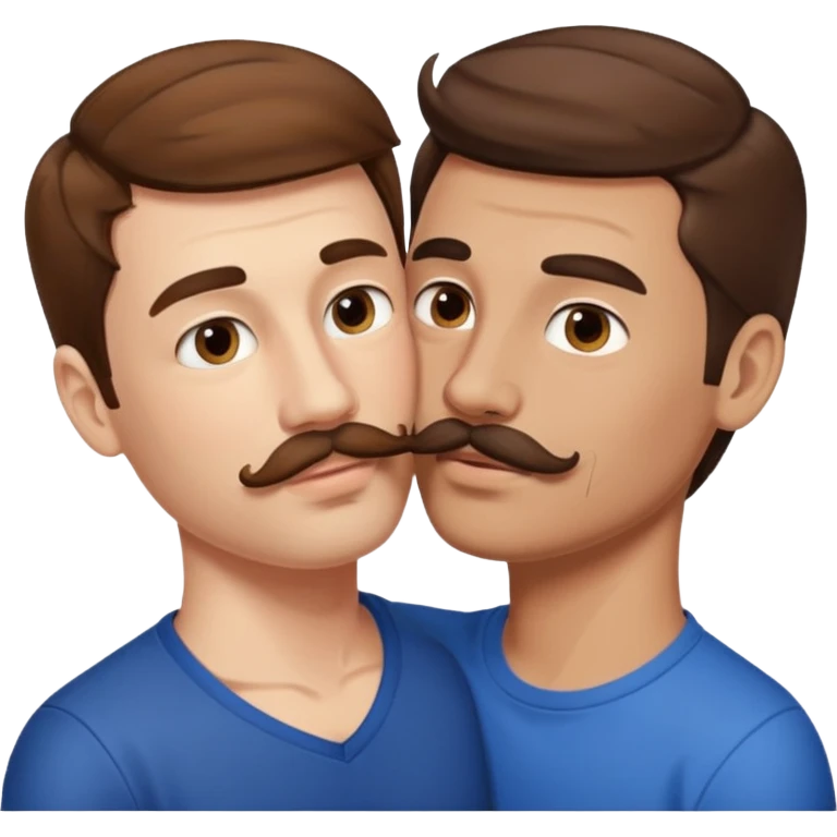 Kissing bf and brwon your hir andA man with a mustache emoji