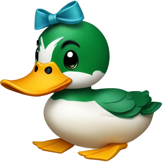 Duck with bow emoji