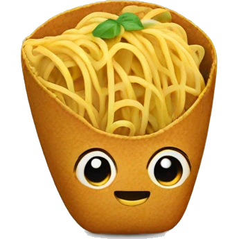 Spaghetti in a taco shell emoji