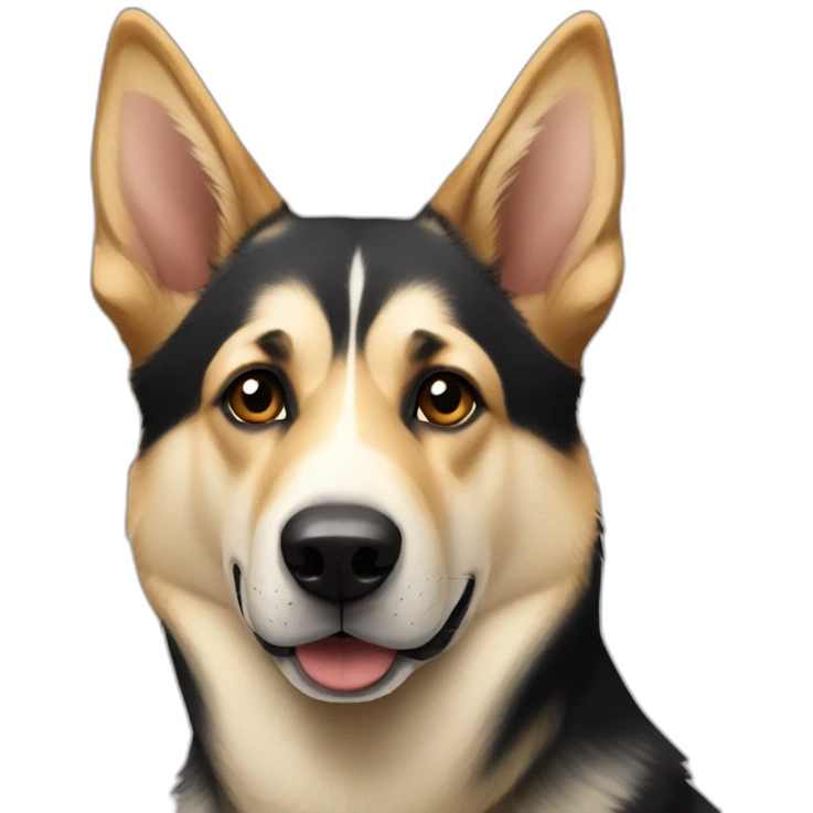 German shepherd and husky mix with darker nose and ears emoji