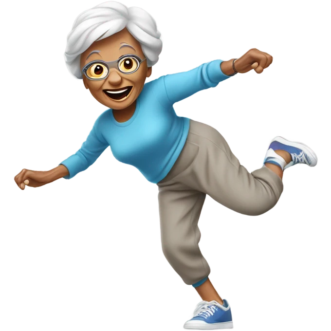 Breakdancing grandma emoji