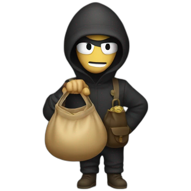 A robber with a moneybag emoji