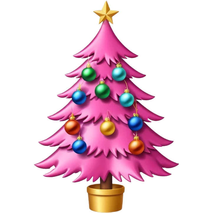 Pink Christmas tree emoji