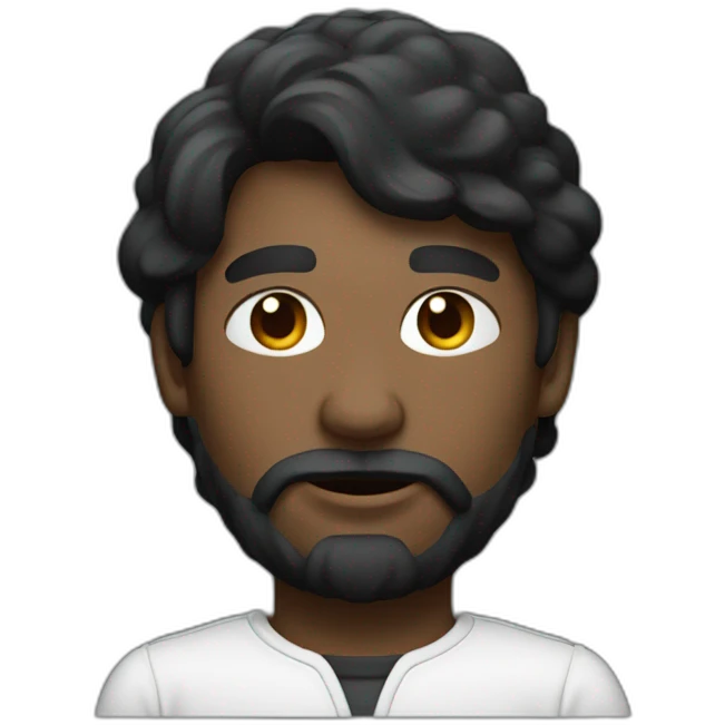 Homme noir avec du coton emoji