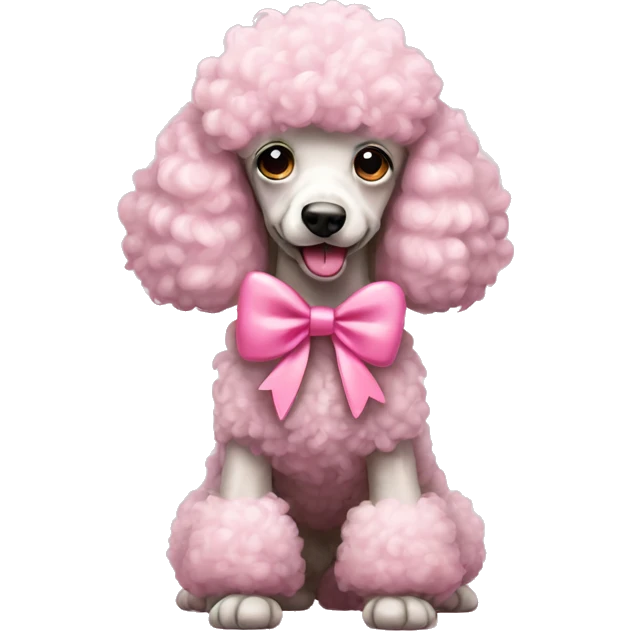 Pink poodle with pink bow emoji