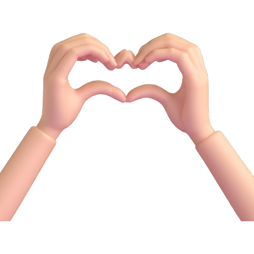 two hands forming a heart emoji