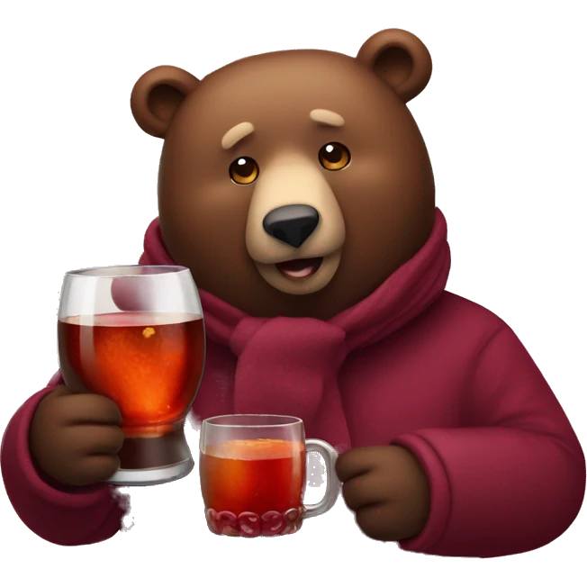 Bear with mulled wine  emoji