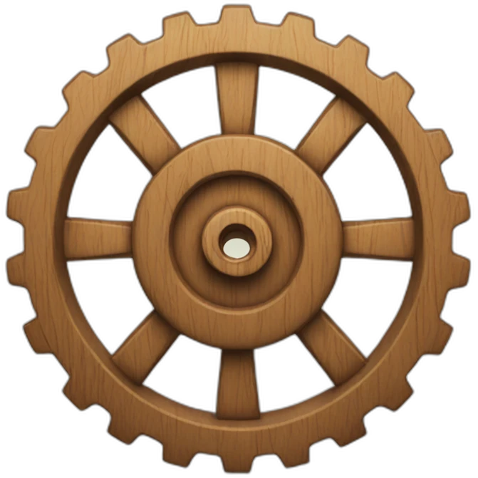 Wooden cogwheel emoji