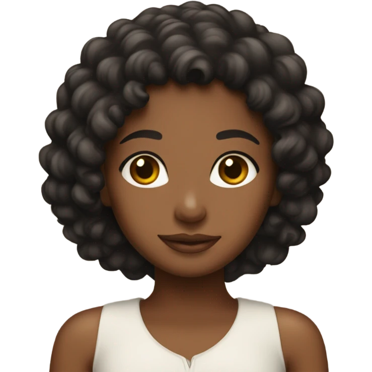brown girl with black curl emoji