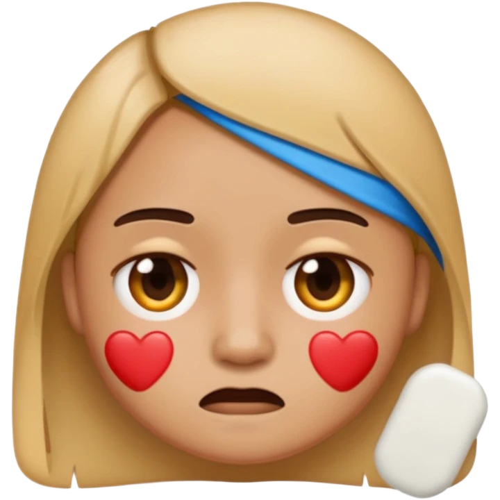 face emoji with band-aid and bruise, uncomfortable expression emoji