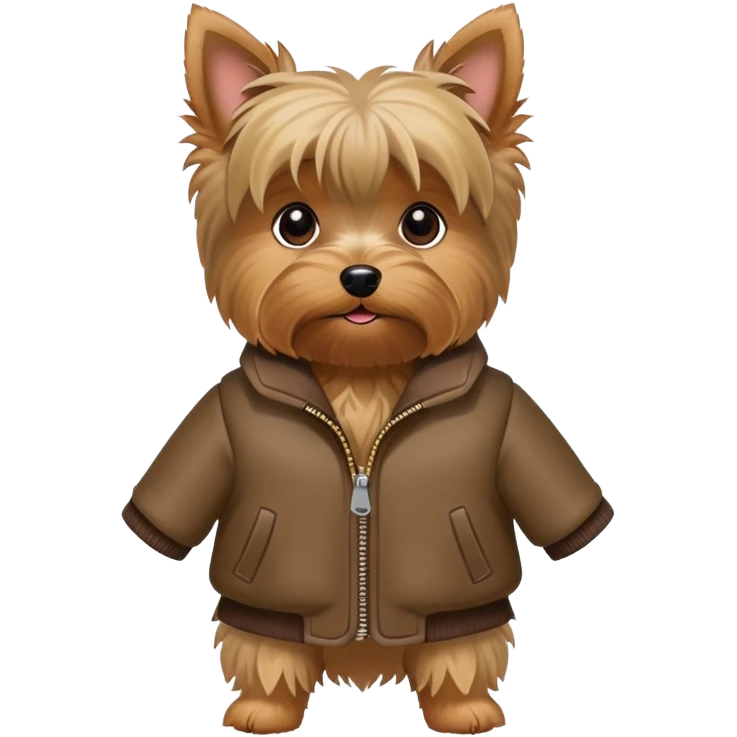 Yourg sher terier dog wearing jacket emoji