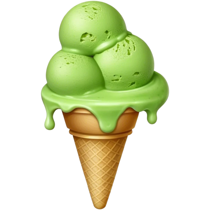 ice-cream with matcha powder  emoji
